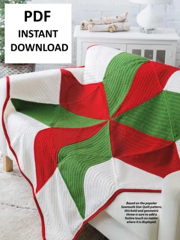 Vintage Crochet Pattern 45 Christmas Star Thron Afghan $2.50