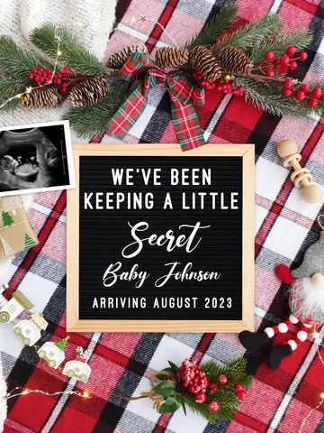 Christmas Pregnancy Announcement Digital, Winter Baby Announcement for Social Media, Editable Template $7.00