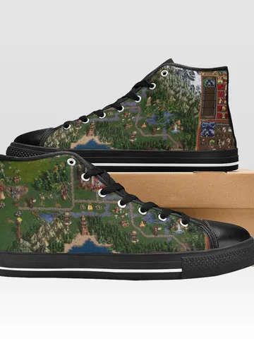 Heroes of Might and Magic 3 Shoes, High-Top Sneakers, Handmade Footwear $59.97