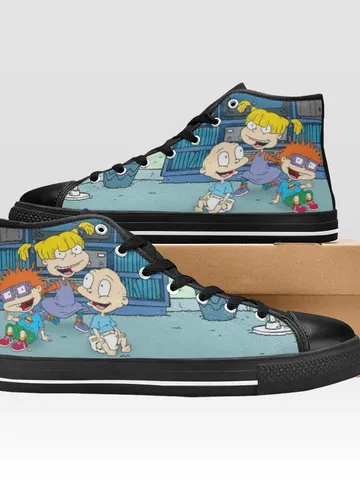 Rugrats Shoes, High-Top Sneakers, Handmade Footwear $72.00