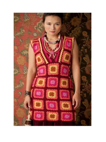 Dress crochet, granny squares dress, colorful dress crochet pattern pdf instant download $6.68