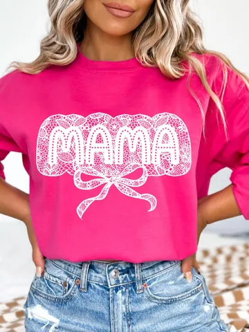 Lace Mama Coquette Png, Mama Png, Floral Mama Chinoiserie Png, Mama Varsity Png, Mothers Day Png, Gift for Mom, Lace Coquette Bow Png $4.46