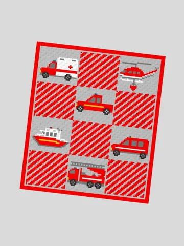 Crocher C2C Emergency Vehicle  graphgan blanket pattern