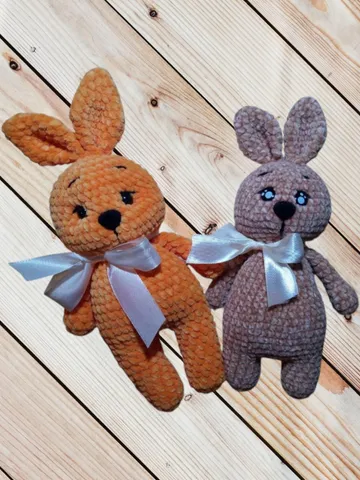 Cute Plush Bunny with Short Ears – Handmade Toy, Kid Safe, Ideal Gift for Easter, Birthdays or Collectors