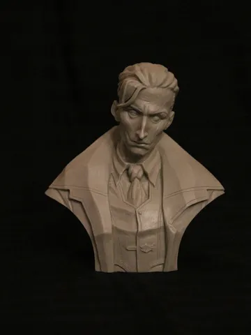 Bust of Silco from "Arcane" (Unpainted Light Grey)