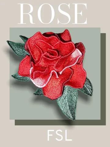 Rose brooch FSL machine embroidery designs Free standing lace embroidery pattern 3D flower embroidery motif Flower FSL embroidery brooch FSL $6.93