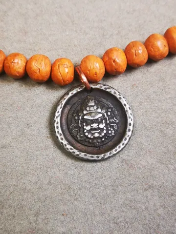 Gandhanra Handmade Tibetan Mala Pendant,Mahakala Amulet for Prayer Beads,Necklace,Bag Hanging,1.0" × 1.0" $19.99
