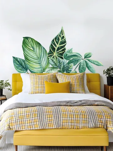 Palm leaf Wall Decals Tropical Greenery Leaves Stickers el86 $27.99