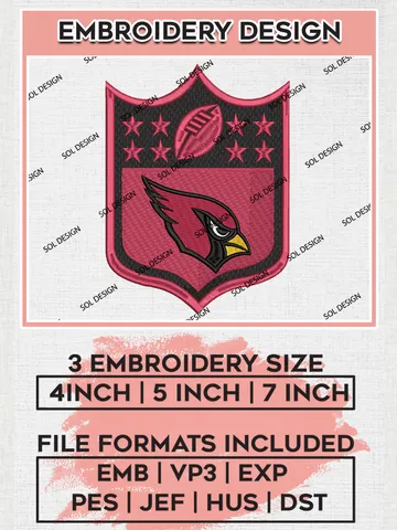Arizona Cardinals Embroidery Designs, NFL Cardinals, NFL Embroidery Designs, NFL Arizona Cardinals Machine Embroidery Design, Digital Download $6.99