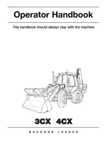 JCB 3CX 4CX BACKHOE LOADER Operators Manual 9801-5350