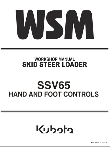 Kubota SSV 65 WSM Workshop Service Manual