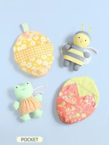 4 PDF Pocket Bee, Frog, Beehive and Strawberry Sewing Patterns $13.00