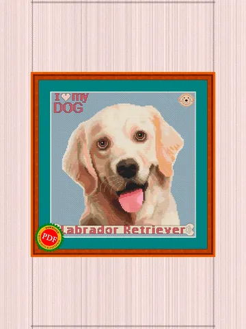 Labrador Cross Stitch Pattern | Yellow Lab $5.00