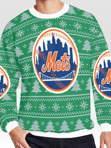 New York Mets Ugly Christmas Sweater, Christmas Sweatshirt $60.00