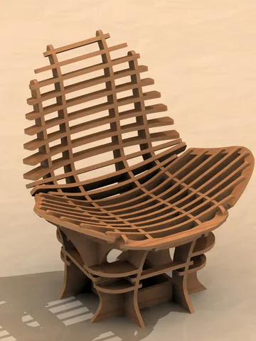 Digital Template Cnc Router Files Cnc Armchair Files for Wood Laser Cut Pattern $6.50