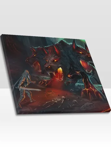 Old School Runescape Cerberus osrs Frame Canvas Print, Wall Art Home Decor Poster $24.00
