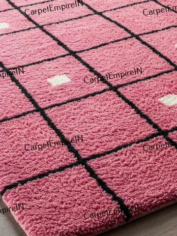 Pink Geometric Rug – Modern Aesthetic Carpet for Bedroom, Living Room & Home Decor – Available in Multiple Size 4x6,5x7,6x9,8x10,9x12,10x14 $233.80