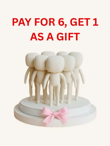8-Inch Textile Blank Doll Base Set (6+1 Free) – DIY Dolls for Crafting & Gifts