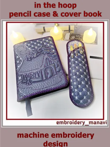 Winter’s Tale ITH Embroidery Set – Handmade Book Cover & Pen Case Gift $8.00