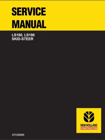 New Holland LS180, LS190 Skid Steer Loader Service Manual Repair Shop