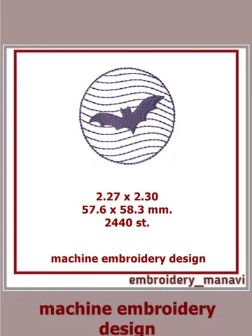 Batlight – Free Halloween Moon Embroidery Design by Embroidery Manavi 05 $2.00