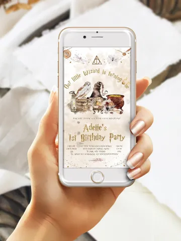 The Chosen One Invitation; Wizard Birthday Party; Magic School 1st Birthday Invitation Template; Editable Wizarding World Invitation; W7 $12.78
