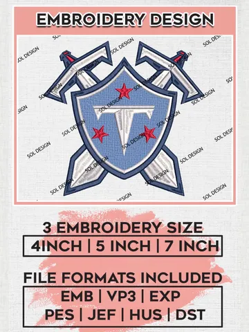 NFL Tennessee Titans Embroidery Designs, NFL Titans, NFL Embroidery Designs, NFL Tennessee Titans Machine Embroidery Design, Digital Download