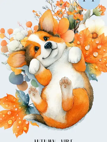 Watercolor Autumn Vibe Clipart