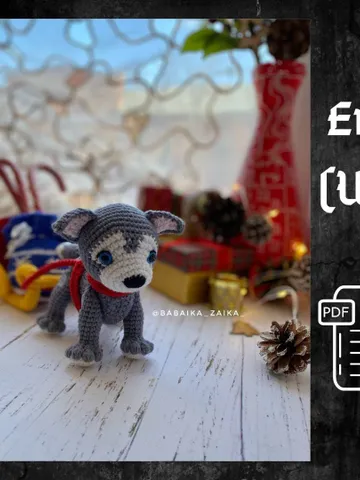 PDF Christmas Sleigh and Husky Crochet Pattern, Christmas decor, Santa's Sleigh Ornament, Amigurumi Christmas Pattern. Animal amigurumi $13.50