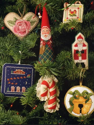 Vintage 7 Christmas Ornaments 22 cross stitch pattern PDF Classic Holiday Designs Instant Download $3.50