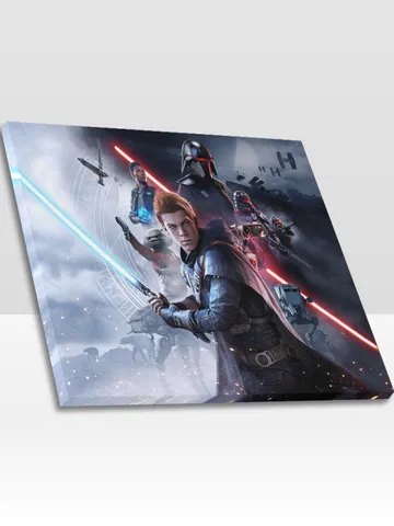 Star Wars Jedi Fallen Order Frame Canvas Print, Wall Art Home Decor Poster $24.00