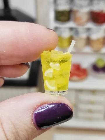 Realistic lemonade for dolls - Drink for dolls - juice for dollhouse - diorama miniature - mini food - food for dolls $14.00