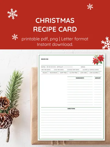 Printable Recipe Card Set. Cozy Minimal Watercolor Christmas Designs. Holiday Recipe Template Bundle Letter Size. Simple & Festive Styles. Full-Page Recipe Card PDF. Clean Layout Cozy Christmas Accents. Printable Christmas Recipe Sheet Pack. Minimal Water