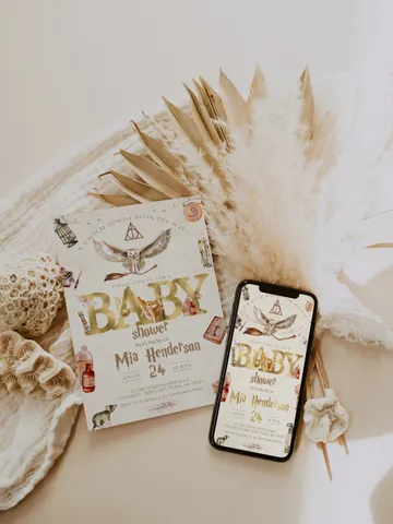 DIY Wizarding World Baby Shower iNVITATION; Magic School Baby Shower Template; School of Wizard Baby Shower invitation template; wh1 $11.62