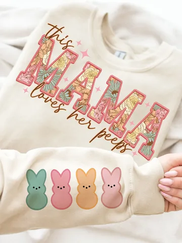 This MAMA Loves Her Peeps PNG, Mama Easter Shirt Design, Embriodery Easter Day PNG File, Mama EasterDigital Download, Retro Easter Png Shirt $4.46