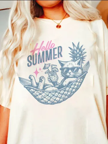 Hello Summer png,Retro summer png,Summer Vibes,Trendy Summer Png,Beach png,Beach vibes png, Funny Cat Summer,Funny Sarcastic png $3.72