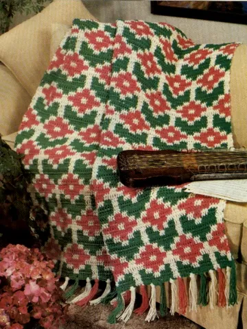 Vintage Crochet Pattern 38 Spring Posies Afghan $2.50