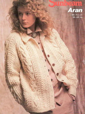 Cardigan aran knitting pattern, women ladies cardigan pdf, aran chunky bulky cardigan instant download $6.68