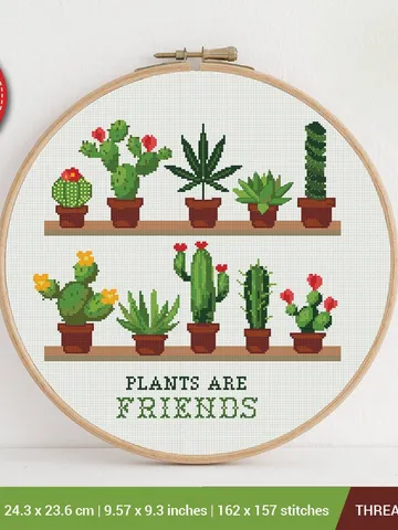 Cactus in Pots Cross stitch pattern | Embroidery Pattern | Instant Download | Embroidery Designs $6.80