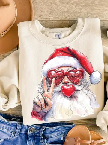 Retro Santa Christmas Blowing Bubble PNG, Vintage Merry Christmas PNG, Funny Santa With Sunglasses Xmas Holiday Sublimation Digital Download $4.56