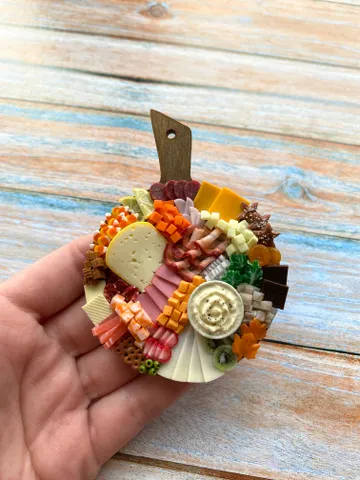 Magnet Miniature Halloween Charcuterie Board with Polymer clay Souvenir $27.00