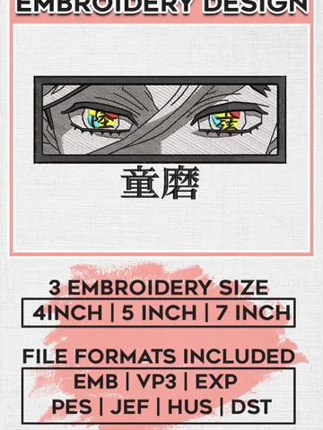Demon Slayer Embroidery Files, Douma, Anime Inspired Embroidery Design, Machine Embroidery Design Design EMB_ANIME_285 $6.99