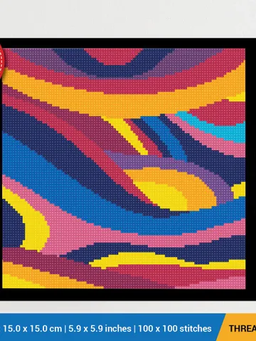 Abstraction Wave Cross stitch pattern | Embroidery Pattern | Instant Download | Embroidery Designs $5.37