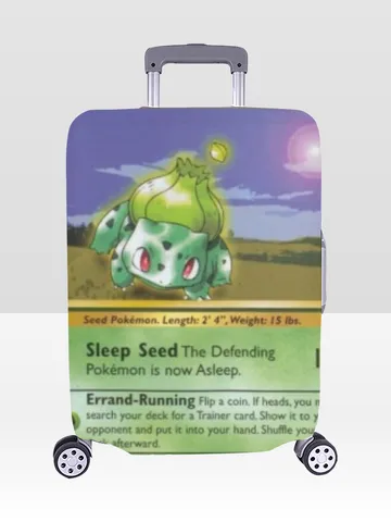 Erikas Bulbasaur Card Luggage Cover, Luggage Protective Print Cover, Case Cover $30.00