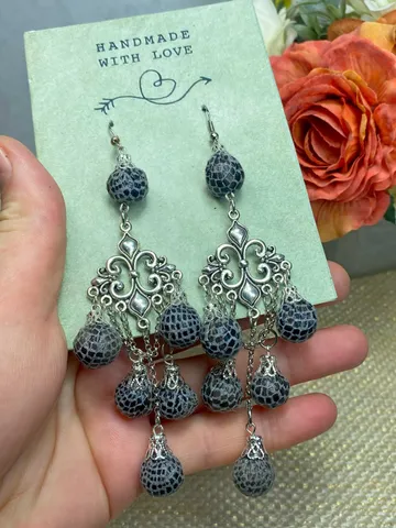 Vintage handmade earrings. Handmade jewelry. $37.00