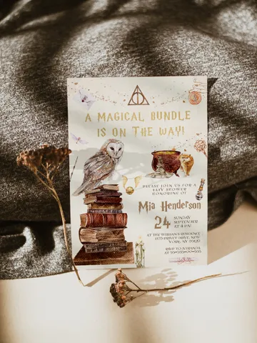 DIY Wizarding World Baby Shower iNVITATION; Magic School Baby Shower Template; School of Wizard Baby Shower invitation template; wh1 $11.62