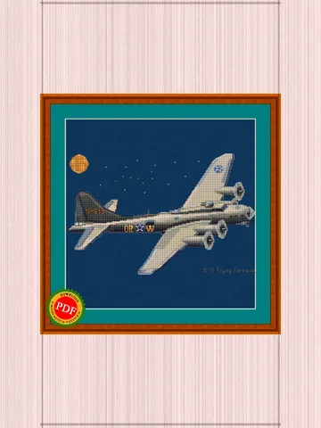 Flying Fortress Cross Stitch Pattern | Heavy Bomber B-17 $5.00