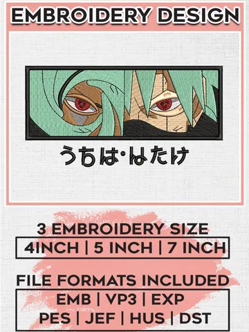 Obito Kakashi Embroidery Files, Naruto Anime Embroidery Designs, 3 sizes, Anime Machine Embroidery Design Files, Instant Download $6.99