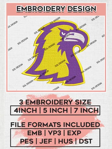 Tennessee Tech Golden Eagles Mascot Embroidery Designs, NCAA Logo Embroidery Files, NCAA Tennessee Tech Golden Eagles Logo, NCAA Embroidery Designs, Machine Embroidery Designs, Digital Download $6.99