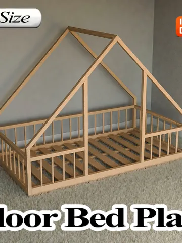 Montessori Floor House Bed Plan, Twin Size, PDF, DIY $14.95